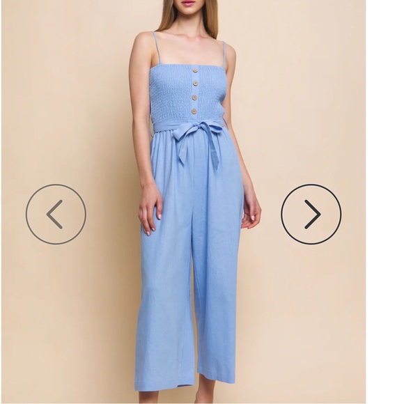 Love Tree Light Blue Jumpsuit - Picture 3 of 7